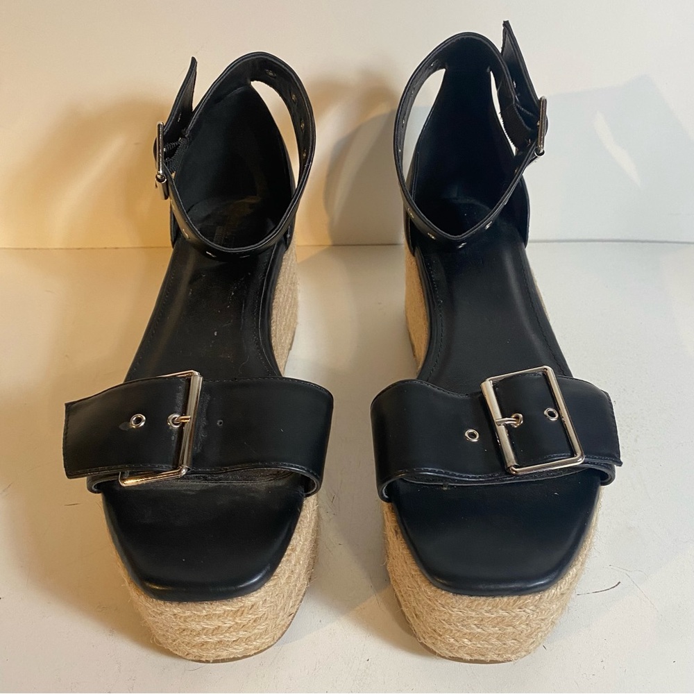 TRUFFLE COLLECTION Platform Wide Ankle Strap Faux Leather Sandals Size 40